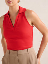 Clover Collared Halter Top Forever New