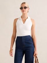 Clover Collared Halter Top