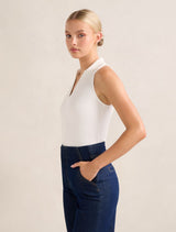 Clover Collared Halter Top