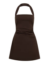 Imogen Stretch Cotton Halter Mini Dress