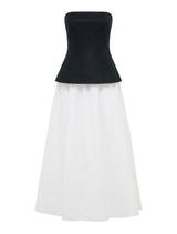 Helena Strapless 2 In 1 Midi Dress Black White Forever New