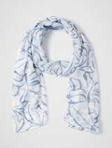 Eden Floral Print Lightweight Scarf 0 Blue White Forever New
