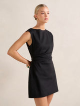 Sage Stretch Linen Mini Dress Forever New