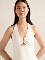 Angie Hardware Halter Linen Midi Dress Forever New