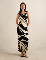 Caitie Draped Jersey Midi Dress Tove Abstract Forever New