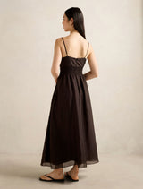 Gina Gathered Waist Midi Dress Forever New