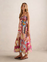 Gina Gathered Waist Midi Dress Forever New