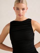 Pippa Ruched Boat Neck Top