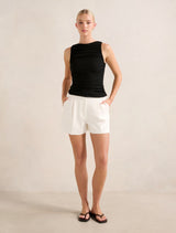 Pippa Ruched Boat Neck Top