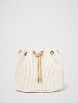 Dahlia Drawstring Pleat Bucket Bag 0 Ivory Forever New