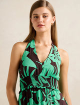 Gabrielle Shirred Halter Midi Dress Forever New