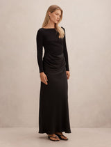 Briella Boat Neck Drape Maxi Dress Forever New