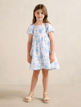 Ria Girls Puff Sleeve Print Dress