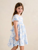Ria Girls Puff Sleeve Print Dress