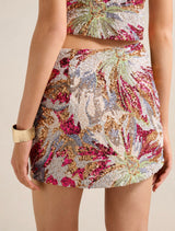 Ariana Floral Sequin Mini Skirt Forever New
