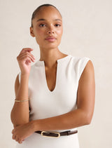 Celia Extended Shoulder Knit Midi Dress