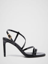 Portia PM Asymmetrical Sandal Heel Black Forever New