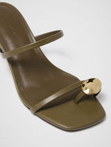 Michaela Metal Trim Toe Post Strappy Heeled Sandal Forever New