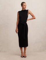 Margot Wrap Detail Knit Midi Dress Forever New