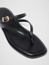 Bailee Buckle Detail Strappy Thong Flat Sandal Forever New