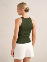 Carla Racer Knit Rib Tank Top Forever New