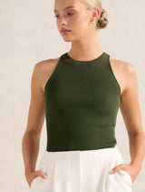 Carla Racer Knit Rib Tank Top Forever New
