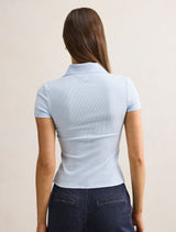 Aaliyah Ribbed Polo Top Forever New