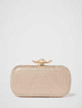 Callie Flower Clasp Jewel Hardcase Clutch 0 Gold Forever New
