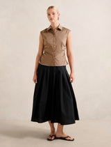 Nova Ruched Collared Top Forever New