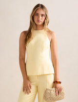 Liliana Linen Top Banana Set Forever New