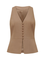 Honey V Neck Waistcoat Forever New