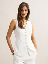 Ayla Contrast Waistcoat Porcelain Forever New