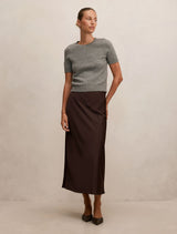 Sally Satin Column Midi Skirt Forever New