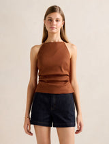 Nellie Open Back Top Smoked Paprika Forever New