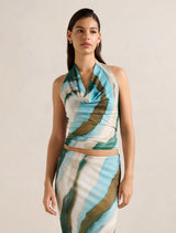 Della Cowl Halter Top Soft Maren Co-ord Forever New