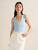 Harley Scoop Neck Tank Top Soft Blue Forever New