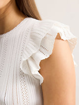 Danielle Flutter Sleeve Knit Top Forever New