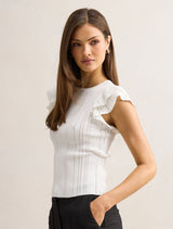 Danielle Flutter Sleeve Knit Top Forever New