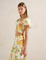 Jane Printed Cropped Top Forever New