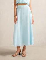 Maisie Circle Midi Skirt Soft Blue Co-Ord Forever New