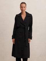 Cameron Soft Trench Coat Black Forever New