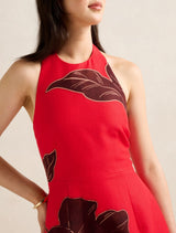 Corinna Printed Linen Halter Mini Dress Forever New