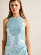 Tate Sequin Halter Mini Dress Forever New