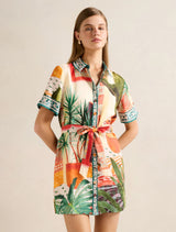 Sabine Printed Shirt Mini Dress Casablanca Holiday Forever New