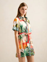 Sabine Printed Shirt Mini Dress Forever New