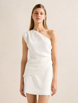 Adriana Asymmetrical Tuck Top Porcelain Forever New