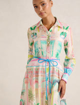 Abbey Printed Shirt Midi Dress Forever New