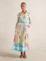 Abbey Printed Shirt Midi Dress