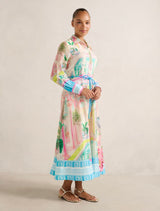 Abbey Printed Shirt Midi Dress