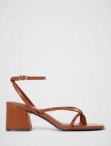 Hallie Toe Thong Block Heel Sandal Rust Forever New